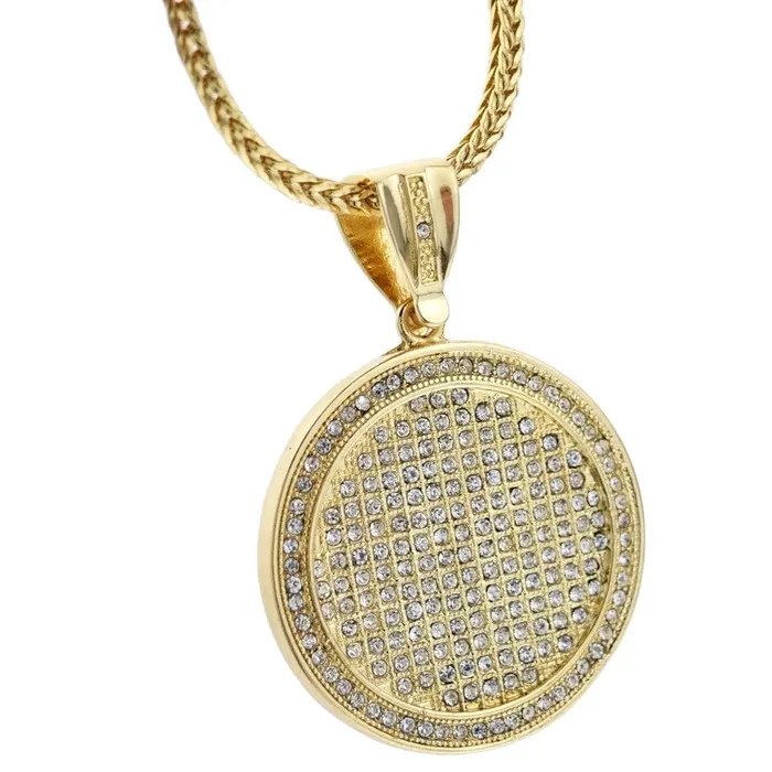Bling Cartel Admin Necklaces Big Medallion Round Iced CZ Pendant Gold Finish Franco Chain Necklace 36 Bling Cartel Admin Necklaces Big Medallion Round Iced CZ Pendant Gold Finish Franco Chain Necklace 36