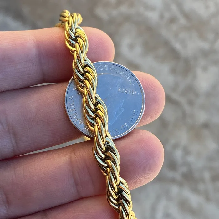Bling Cartel Admin PreStyled Sets 18K Gold Plated Finish over Stainless Steel Rope Chain 7mm x 24 Bling Cartel Admin PreStyled Sets 18K Gold Plated Finish over Stainless Steel Rope Chain 7mm x 24