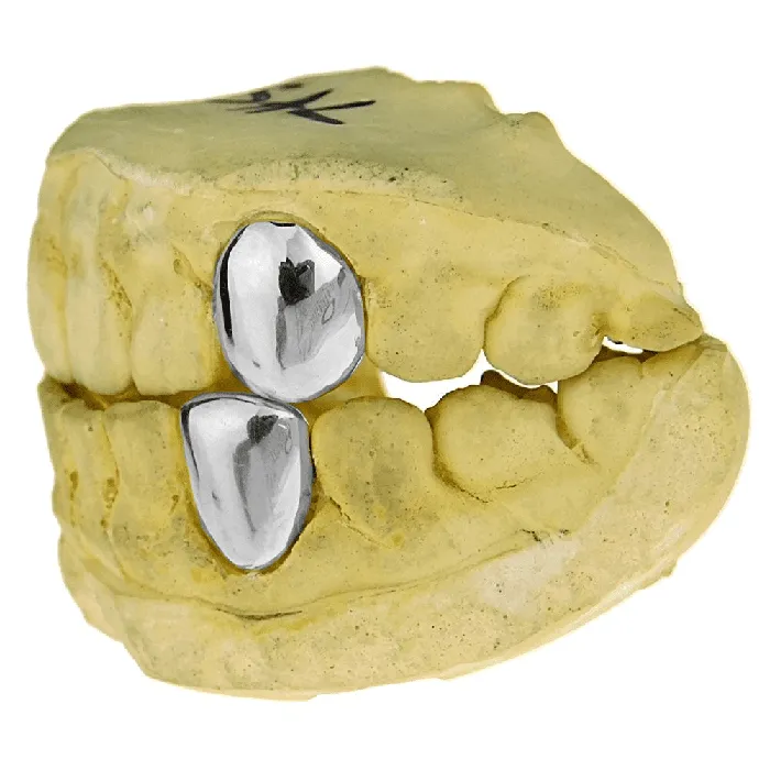 Bling Cartel Admin PreStyled Sets Real 14K White Gold Canine Teeth Caps Custom Tooth Grillz
