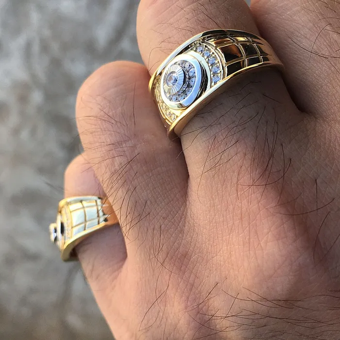 Bling Cartel Admin Rings 14K Gold Plated over 925 Sterling Silver Two Tone 05ct CZ Solitaire Ring