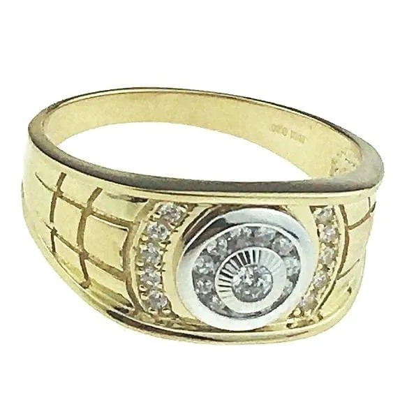 Bling Cartel Admin Rings 14K Gold Plated over 925 Sterling Silver Two Tone 05ct CZ Solitaire Ring