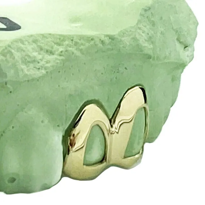 Bling Cartel Admin Rings Real 10K Gold Double Side Canine Open Face Caps Custom Grillz