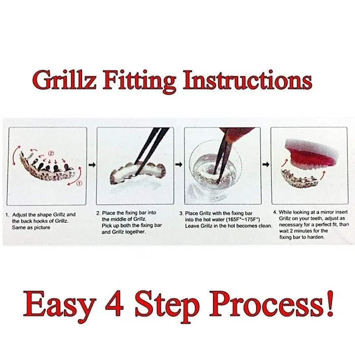 Bling Cartel Admin Rings Silver Tone Grillz Set Red Iced Flooded Out ThreeRow