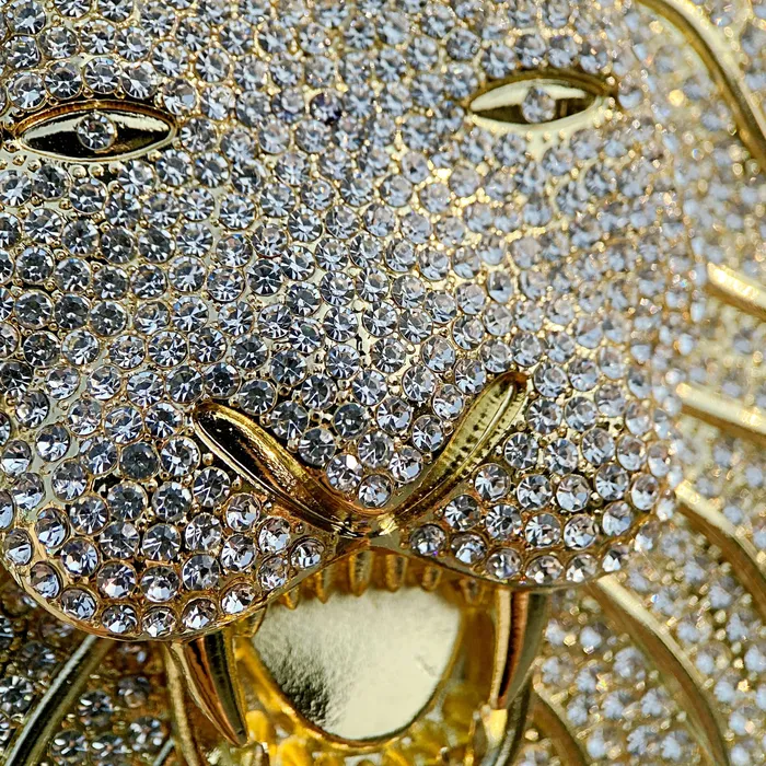 Bling Cartel Necklaces 14k Gold Finish Lion Head Iced Huge Jumbo Flooded Out Pendant Bling Cartel Necklaces 14k Gold Finish Lion Head Iced Huge Jumbo Flooded Out Pendant