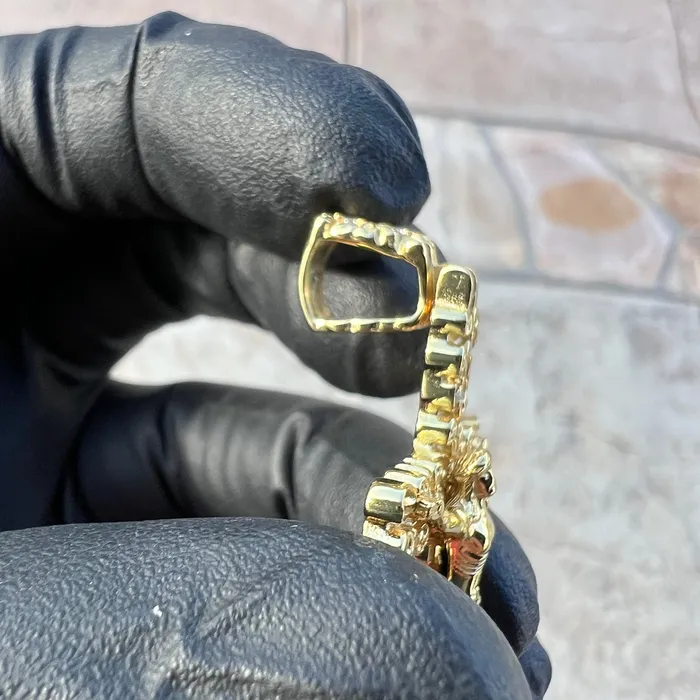 Bling Cartel Necklaces 14K Gold Plated 925 Sterling Silver Nugget Jesus Crucifix Cross CZ Iced Pendant Bling Cartel Necklaces 14K Gold Plated 925 Sterling Silver Nugget Jesus Crucifix Cross CZ Iced Pendant