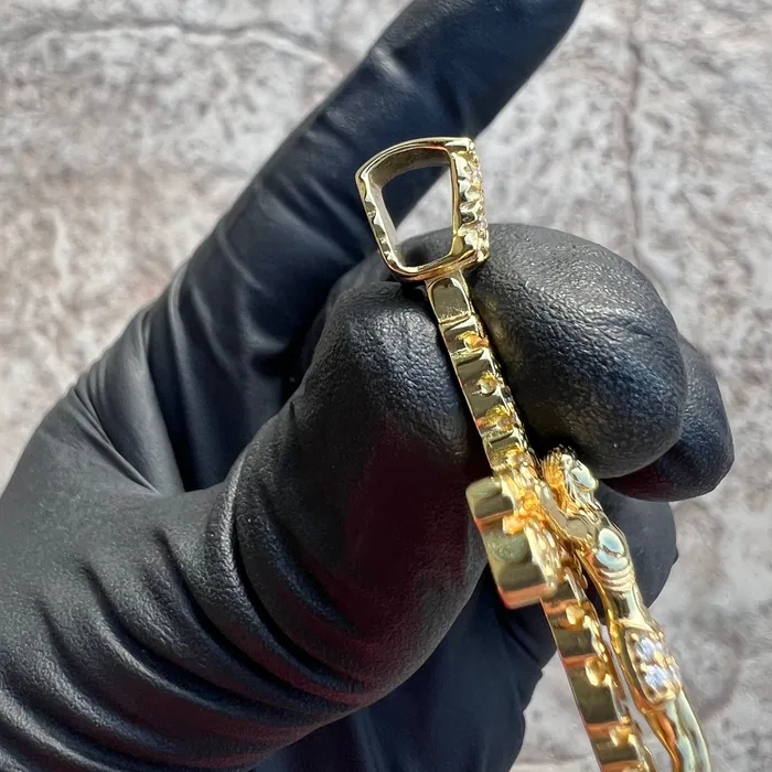 Bling Cartel Necklaces 14K Gold Plated 925 Sterling Silver Nugget Jesus Crucifix Cross CZ Iced Pendant Bling Cartel Necklaces 14K Gold Plated 925 Sterling Silver Nugget Jesus Crucifix Cross CZ Iced Pendant