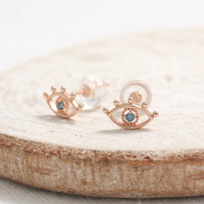 Blue Diamond Evil Eye Earrings from J Shop Earrings
