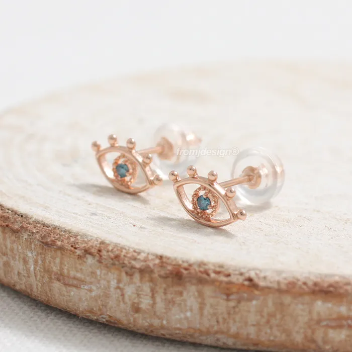 Blue Diamond Evil Eye Earrings from J Shop Earrings