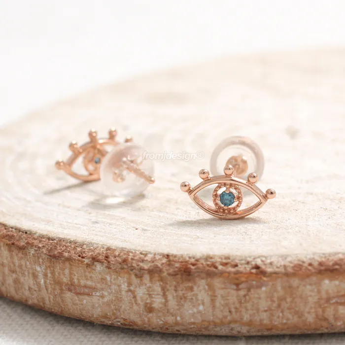 Blue Diamond Evil Eye Earrings from J Shop Earrings