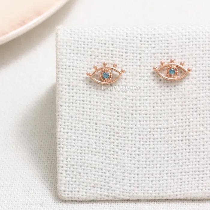 Blue Diamond Evil Eye Earrings from J Shop Earrings