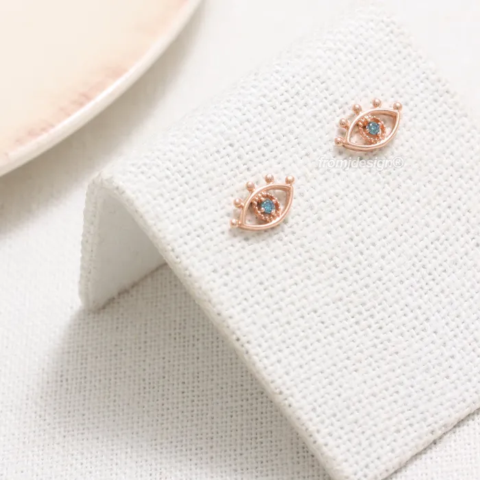 Blue Diamond Evil Eye Earrings from J Shop Earrings