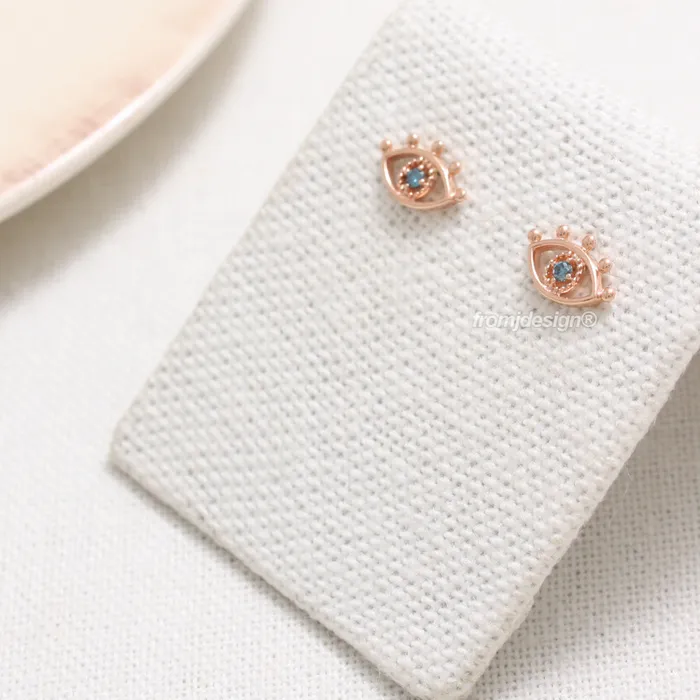 Blue Diamond Evil Eye Earrings from J Shop Earrings