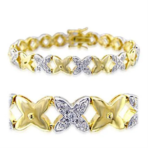 Bracelets Alamode 32014 GoldRhodium Brass Bracelet with AAA Grade CZ in Clear Bracelets Alamode 32014 GoldRhodium Brass Bracelet with AAA Grade CZ in Clear