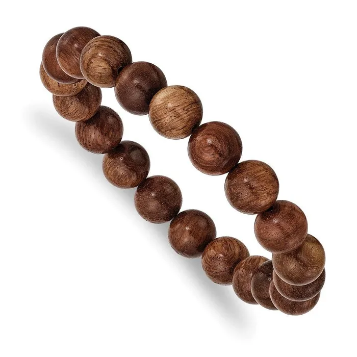 Bracelets Chisel Burma Padauk Wood Beaded Stretch Bracelet