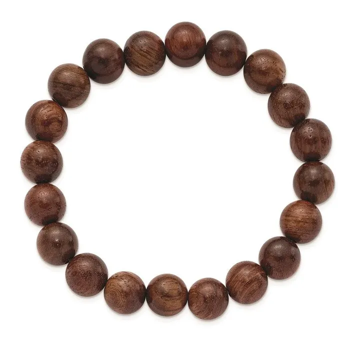 Bracelets Chisel Burma Padauk Wood Beaded Stretch Bracelet Bracelets Chisel Burma Padauk Wood Beaded Stretch Bracelet