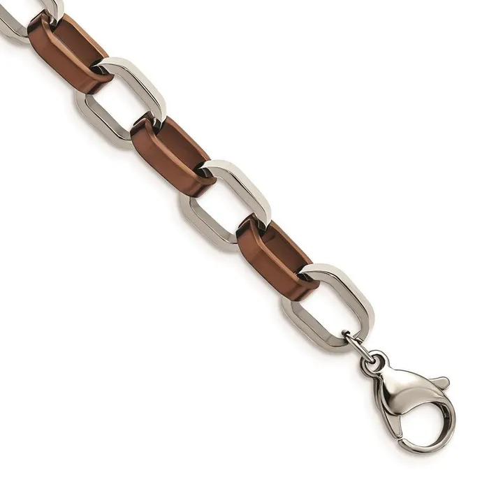 Bracelets Chisel Stainless Steel Brown IPplated 85in Bracelet