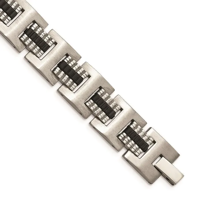 Bracelets Chisel Stainless Steel Brushed and Polished Black IPplated 875in Bracelet Bracelets Chisel Stainless Steel Brushed and Polished Black IPplated 875in Bracelet