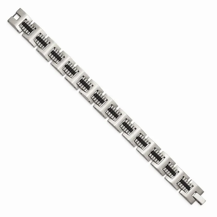 Bracelets Chisel Stainless Steel Brushed and Polished Black IPplated 875in Bracelet Bracelets Chisel Stainless Steel Brushed and Polished Black IPplated 875in Bracelet