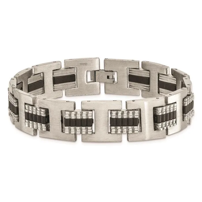 Bracelets Chisel Stainless Steel Brushed and Polished Black IPplated 875in Bracelet Bracelets Chisel Stainless Steel Brushed and Polished Black IPplated 875in Bracelet