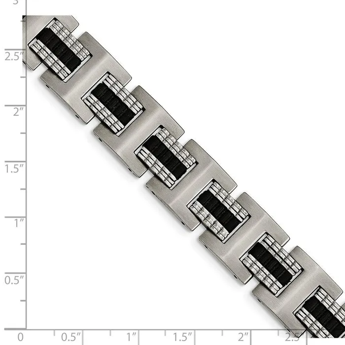Bracelets Chisel Stainless Steel Brushed and Polished Black IPplated 875in Bracelet Bracelets Chisel Stainless Steel Brushed and Polished Black IPplated 875in Bracelet
