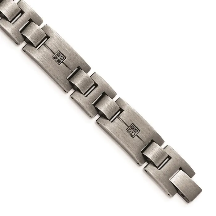 Bracelets Chisel Stainless Steel MatteAntiqued 110cttw Black Diamond Bracelet Bracelets Chisel Stainless Steel MatteAntiqued 110cttw Black Diamond Bracelet