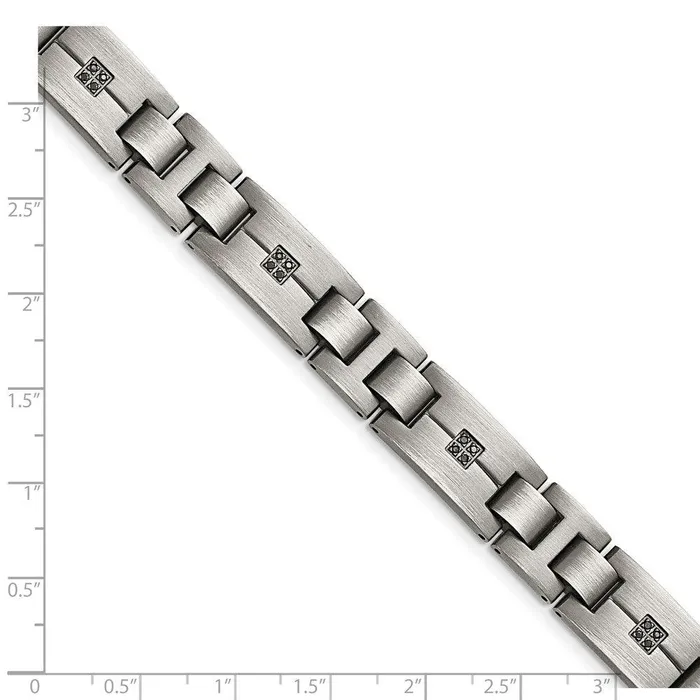 Bracelets Chisel Stainless Steel MatteAntiqued 110cttw Black Diamond Bracelet Bracelets Chisel Stainless Steel MatteAntiqued 110cttw Black Diamond Bracelet