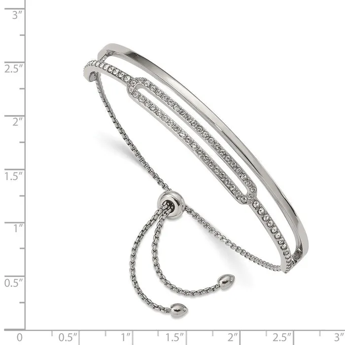 Bracelets Chisel Stainless Steel Polished with Crystals from Swarovski Adjustable Bangle Bracelets Chisel Stainless Steel Polished with Crystals from Swarovski Adjustable Bangle