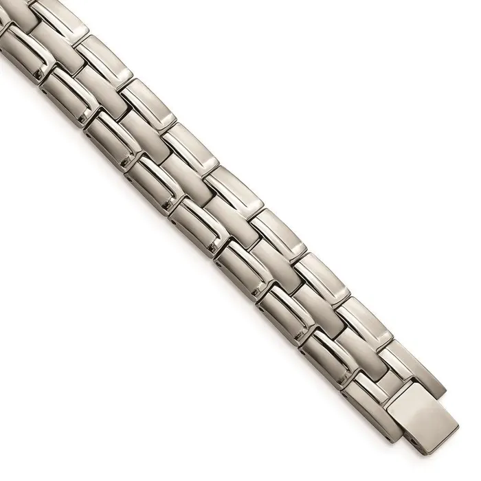 Bracelets Chisel Titanium Brushed and Polished wSyn Germanium 85in Link Bracelet Bracelets Chisel Titanium Brushed and Polished wSyn Germanium 85in Link Bracelet