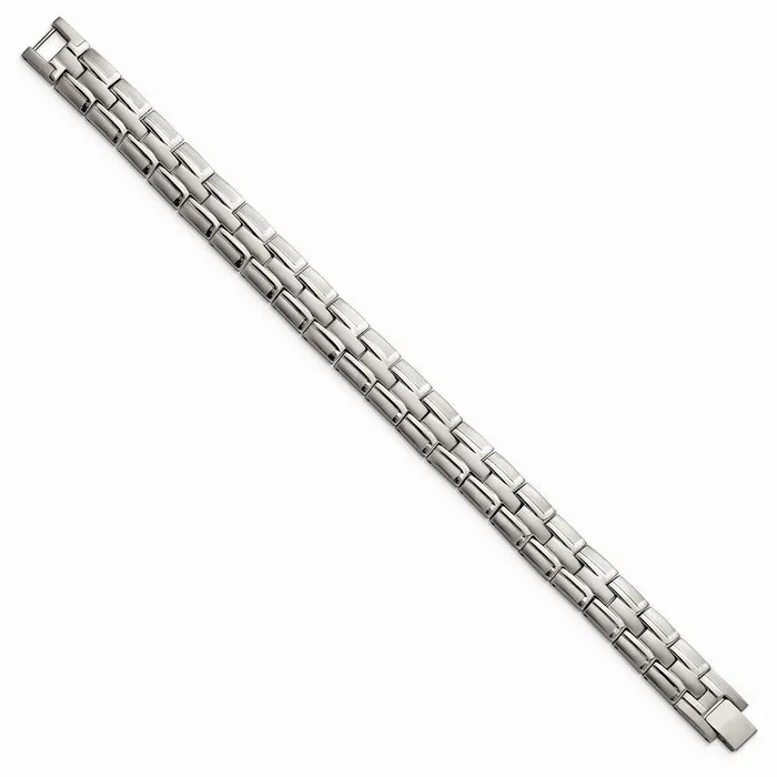 Bracelets Chisel Titanium Brushed and Polished wSyn Germanium 85in Link Bracelet Bracelets Chisel Titanium Brushed and Polished wSyn Germanium 85in Link Bracelet