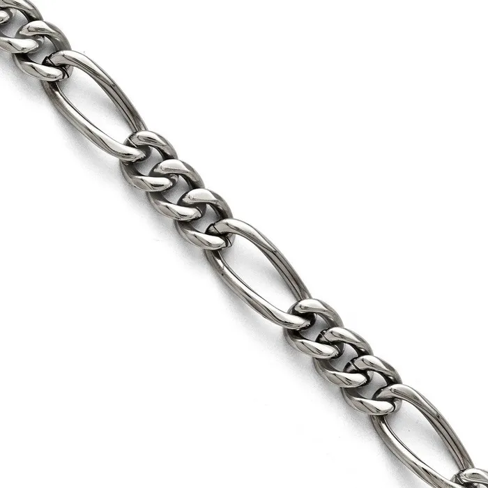 Bracelets Chisel Titanium Polished Figaro Link Bracelet