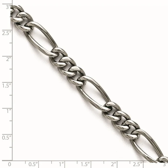 Bracelets Chisel Titanium Polished Figaro Link Bracelet Bracelets Chisel Titanium Polished Figaro Link Bracelet