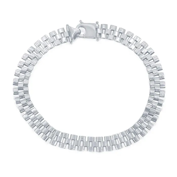Bracelets Classic Classic Mens Bracelet Sterling Silver Panther Link Design Lobster Clasp S5135 Bracelets Classic Classic Mens Bracelet Sterling Silver Panther Link Design Lobster Clasp S5135