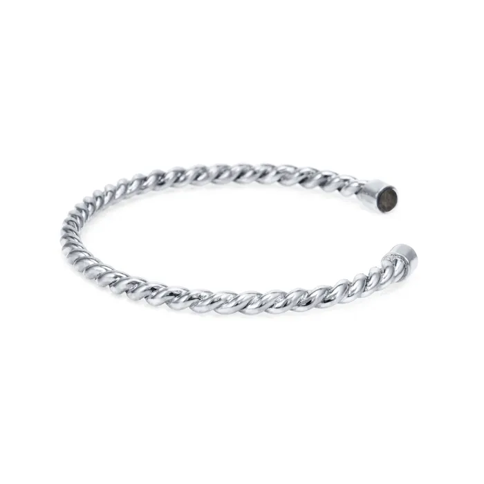 Bracelets closebymejewelry Cable Cuff Cremation Bracelet in 14K White Gold