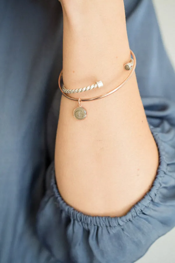 Bracelets closebymejewelry Cable Cuff Cremation Bracelet in 14K White Gold