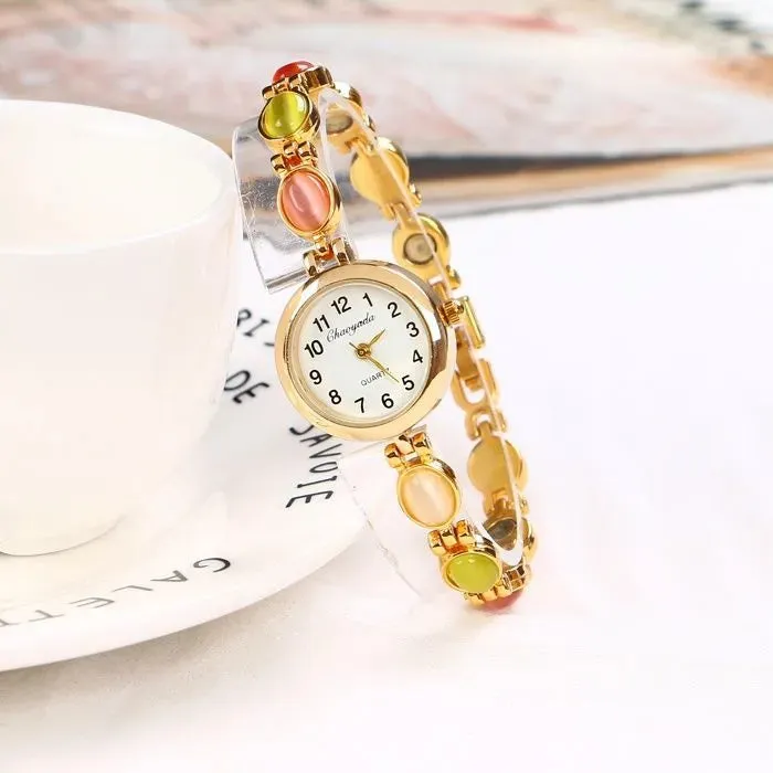 Bracelets Divine Inspiration Styles CHAOYADA Womens Fine Fashion Luxury Style Gold Rhinestone Bracelet Watch Special Offer
