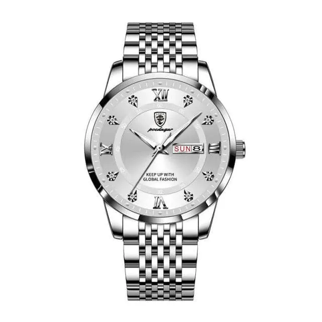 Bracelets Divine Inspiration Styles POEDAGAR Mens Luxury Fine Fashion Premium Top Quality Stainless Steel Watch