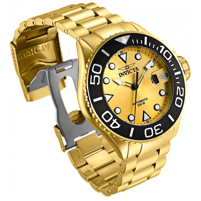 Bracelets Invicta Invicta Mens Automatic Watch Pro Diver Gold Dial Yellow Gold Bracelet Dive 28760 Bracelets Invicta Invicta Mens Automatic Watch Pro Diver Gold Dial Yellow Gold Bracelet Dive 28760