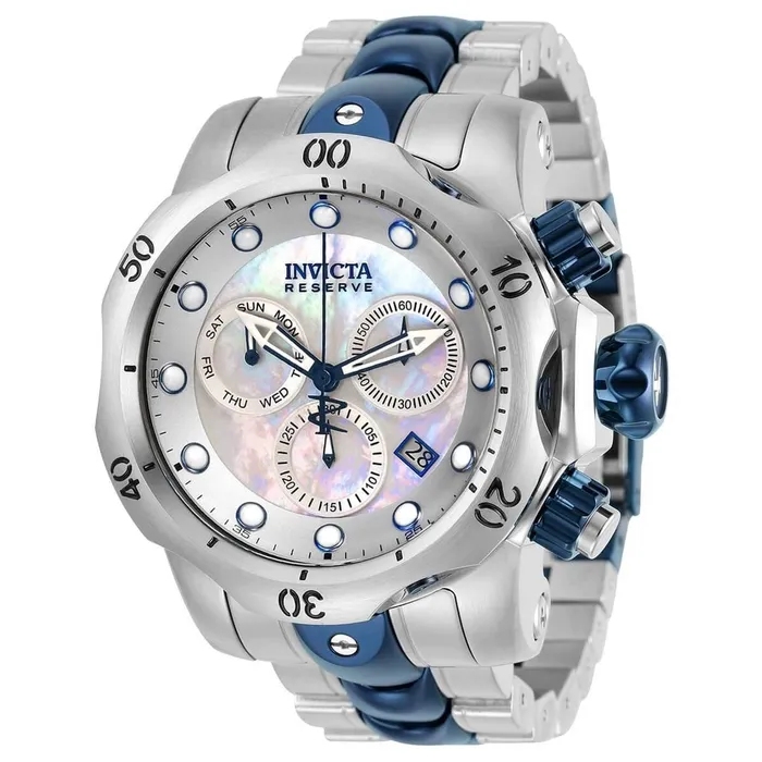 Bracelets Invicta Invicta Mens Chrono Watch Reserve Venom White MOP Dial Two Tone Bracelet 32126 Bracelets Invicta Invicta Mens Chrono Watch Reserve Venom White MOP Dial Two Tone Bracelet 32126