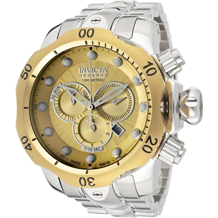 Bracelets Invicta Invicta Mens Chrono Watch Venom Gold Dial Silver Stainless Steel bracelet 10790 Bracelets Invicta Invicta Mens Chrono Watch Venom Gold Dial Silver Stainless Steel bracelet 10790