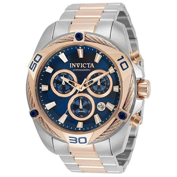 Bracelets Invicta Invicta Mens Chronograph Watch Bolt Quartz Blue and Rose Gold Dial Bracelet 31323 Bracelets Invicta Invicta Mens Chronograph Watch Bolt Quartz Blue and Rose Gold Dial Bracelet 31323