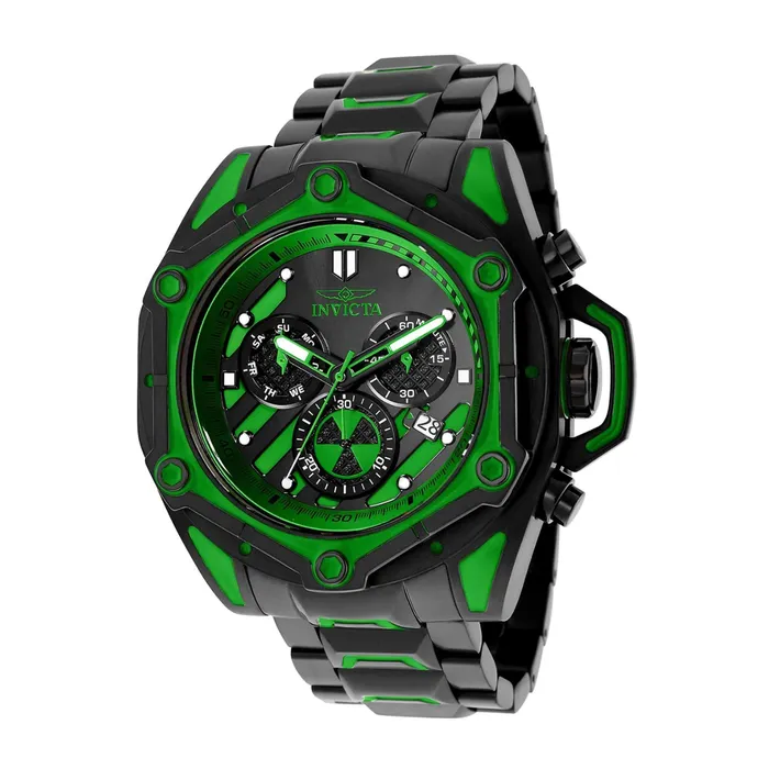 Bracelets Invicta Mens Quartz Watch Sea Monster Two Tone Black and Green Bracelet 34758 Invicta