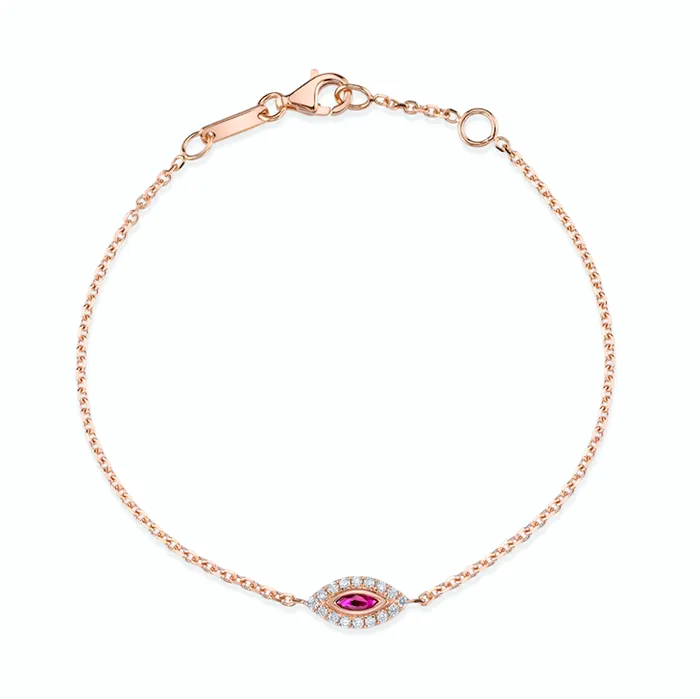 Bracelets RUBY EVIL EYE CHAIN BRACELET anitako