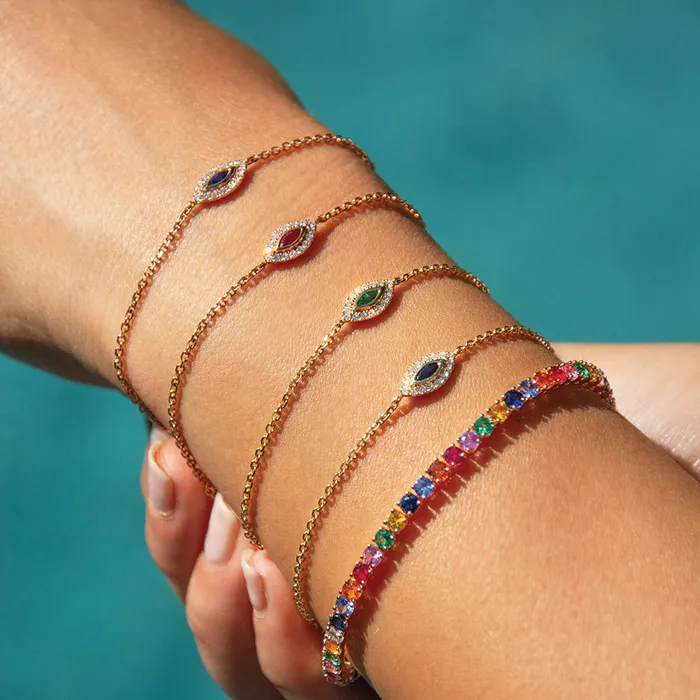 Bracelets RUBY EVIL EYE CHAIN BRACELET anitako