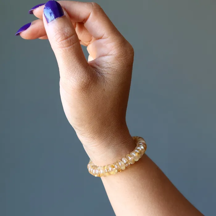 Bracelets Satin Crystals Citrine Bracelet Honeysuckle Abundance Crystal