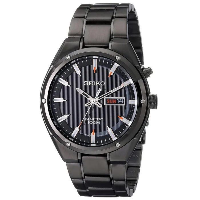 Bracelets Seiko Seiko SMY157 Mens Core Black Dial Black IP Steel Bracelet Power Reserve Kinetic Watch Bracelets Seiko Seiko SMY157 Mens Core Black Dial Black IP Steel Bracelet Power Reserve Kinetic Watch