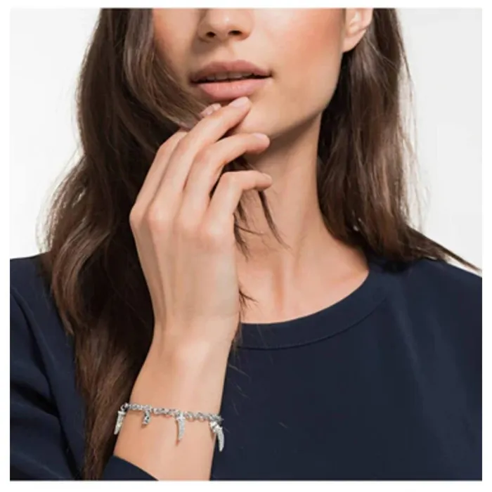 Bracelets Swarovski Swarovski Womens Bracelet Polar Bestiary Teeth Motifs Rhodium Plated 5501007