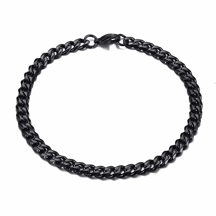 Bracelets VVS Jewelry 5MM Stainless Steel Miami Cuban Chain FREE bracelet