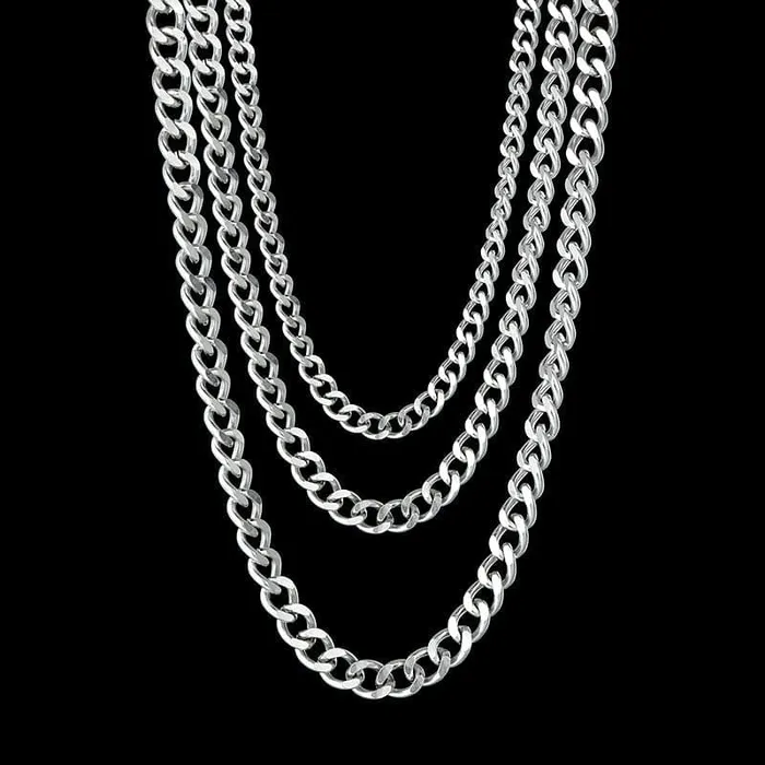 Bracelets VVS Jewelry 5MM Stainless Steel Miami Cuban Chain FREE bracelet