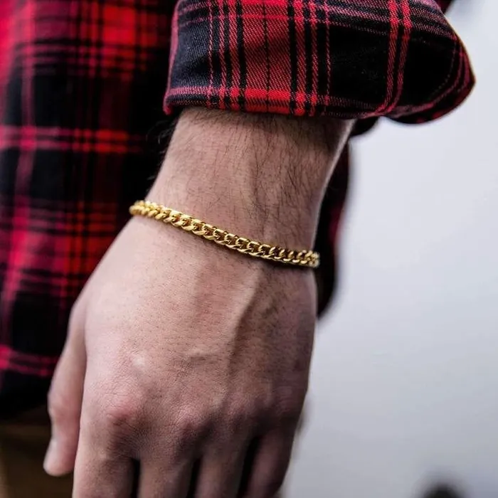 Bracelets VVS Jewelry 5MM Stainless Steel Miami Cuban Chain FREE bracelet