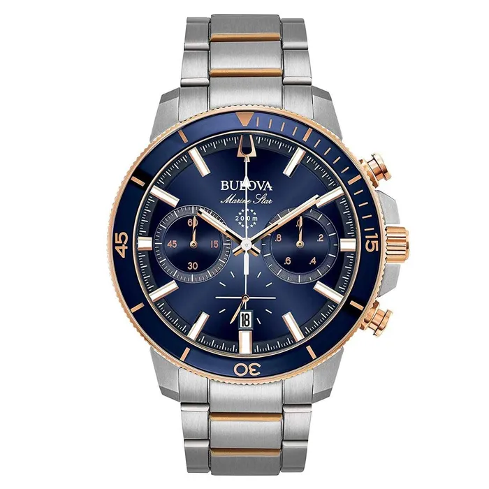 Bulova Mens Chronograph Two Tone Watch Marine Star Blue Dial Dive 98B301 Bulova Rings Bulova Mens Chronograph Two Tone Watch Marine Star Blue Dial Dive 98B301 Bulova Rings